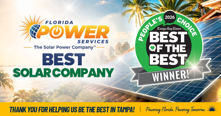 Florida Power Services named Best Solar Company in the 2026 Tampa Bay Times Best of the Best awards